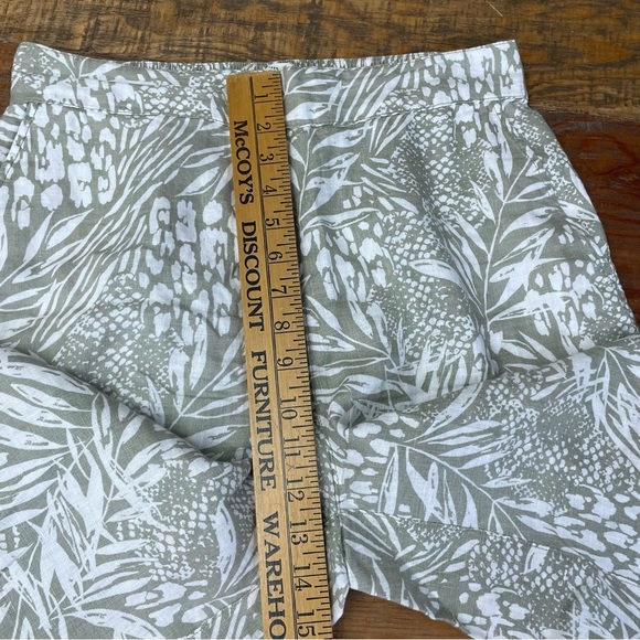 Christian Siriano Linen Wide Leg Pants Tropical Print High Waist Size M Vacation - Picture 5 of 10